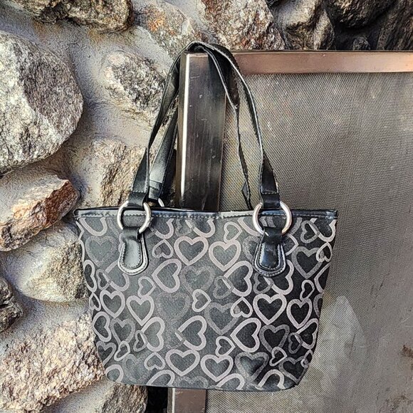 Target Black Vinyl Hearts Mini Tote Bag - Picture 6 of 15